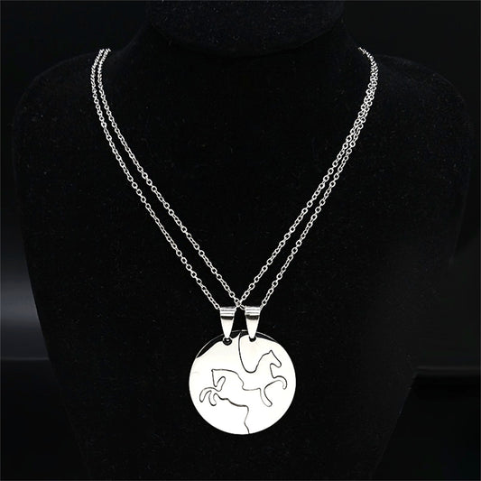 Minimalist Stainless Steel Pendant Necklace with Titanium Steel Charm on Pearl Chain for Unisex Everyday Wear