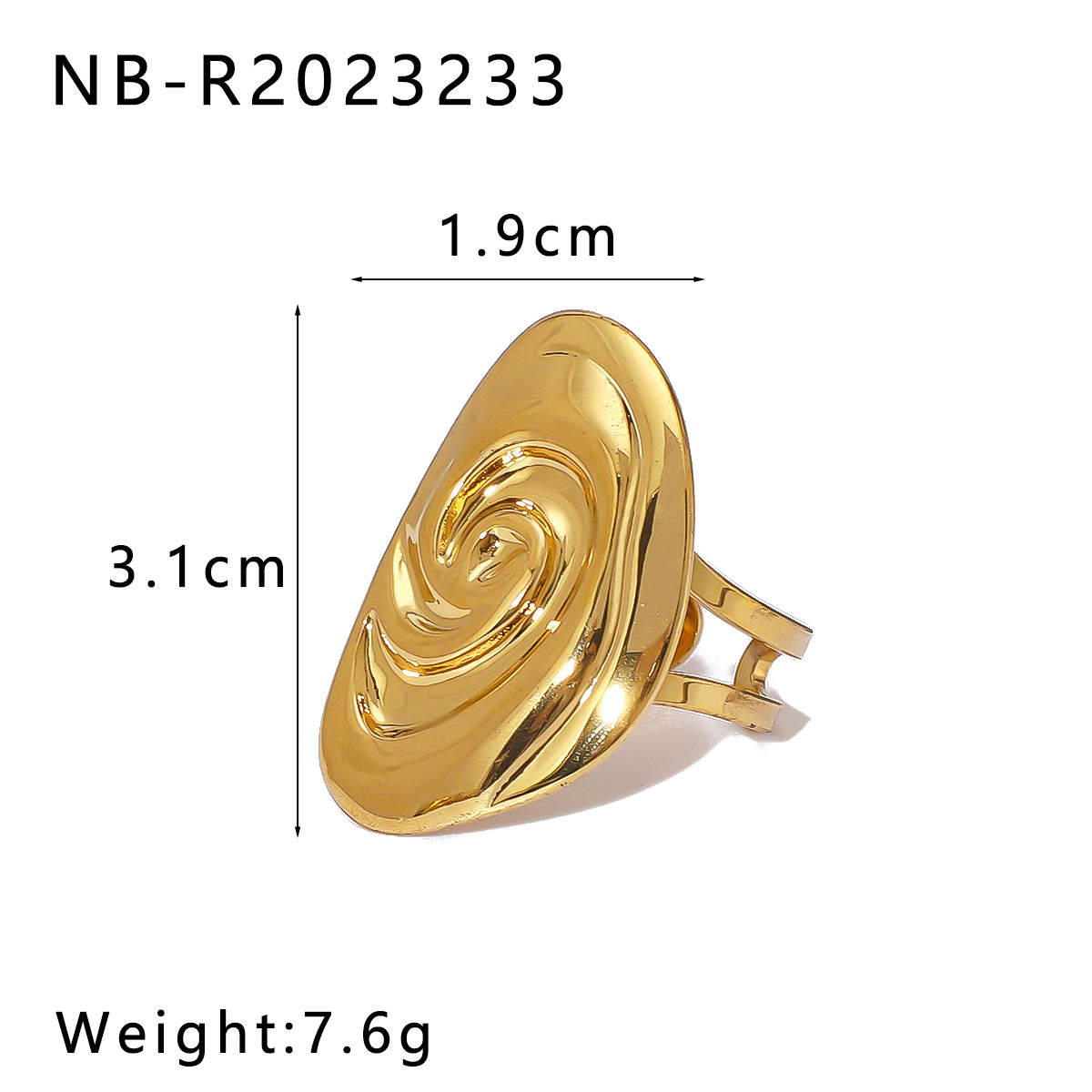 Anello Minimalista Geometrico in Acciaio Inossidabile con Placcatura in Oro 18K da Donna con Finitura Liscia Lucida e Forme a Cuore, Quadrato e Conchiglia