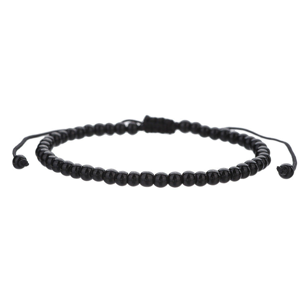 Geometric Round Tiger Eye Volcanic Stone Beaded Bracelet Unisex