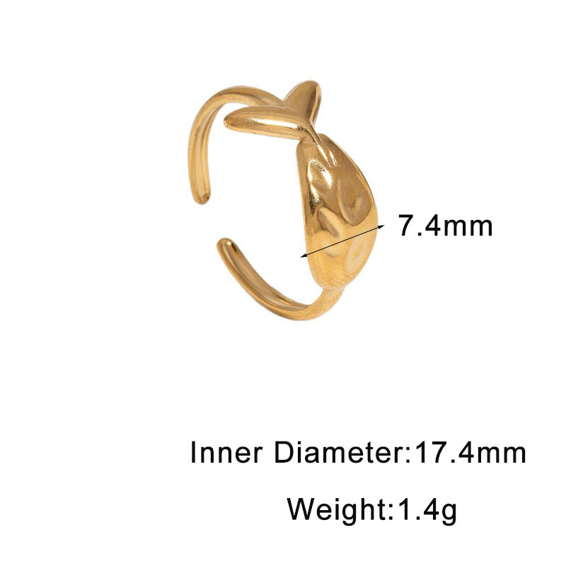 Sweet Gold Plated Animal Titanium Steel Open Ring