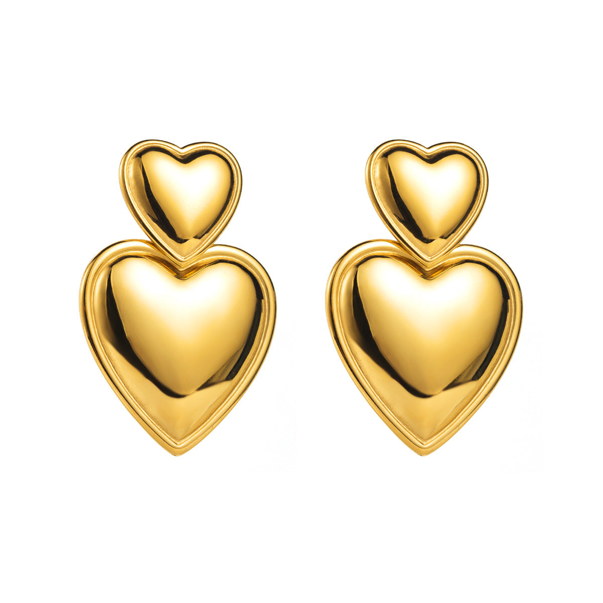 Collana placcata in acciaio inossidabile a forma di cuore, dolce e grintosa, da donna, con estetica minimalista e design a catenina sottile all'altezza della clavicola
