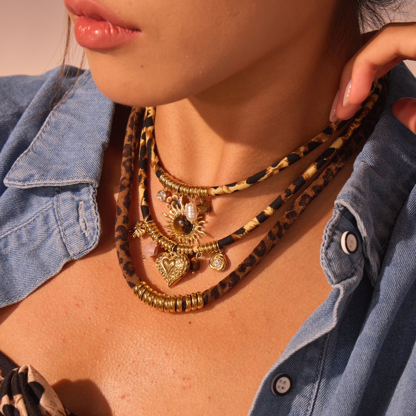 Collana da donna alla moda in acciaio inossidabile geometrico con placcatura in oro 18 carati