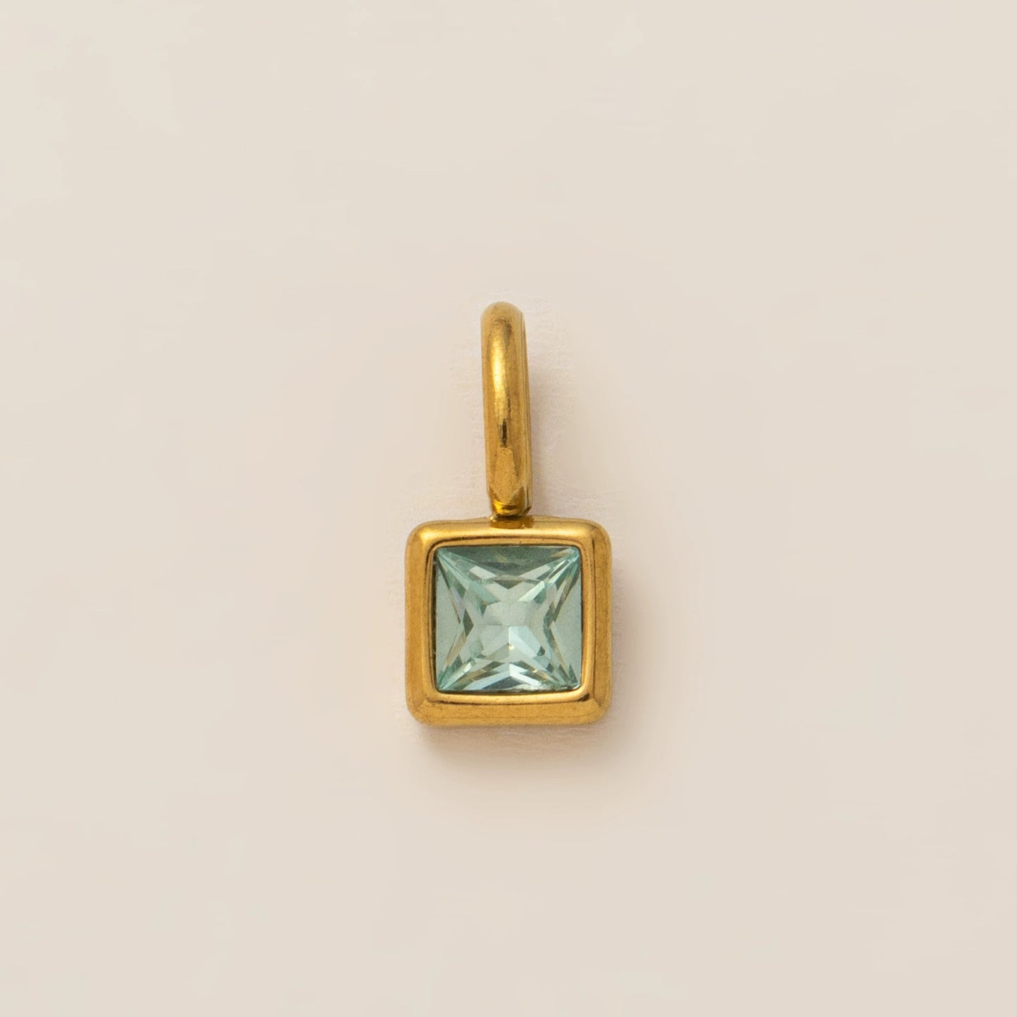 Vintage Geometric Stainless Steel 18K Gold Plated PVD DIY Charm Bar Necklace with 12 Birthstones