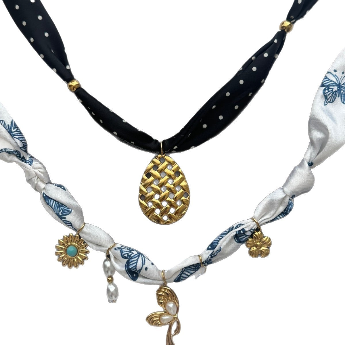 Casual Butterfly Stainless Steel Necklace with Pearl Inlay Plated Finish Unisex