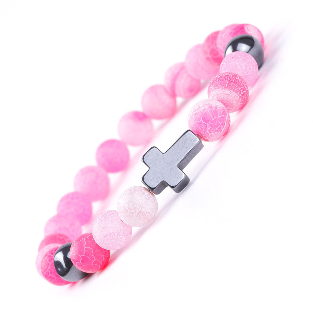 Sweet Geometric Agate Beaded Bracelet Unisex Elastic String