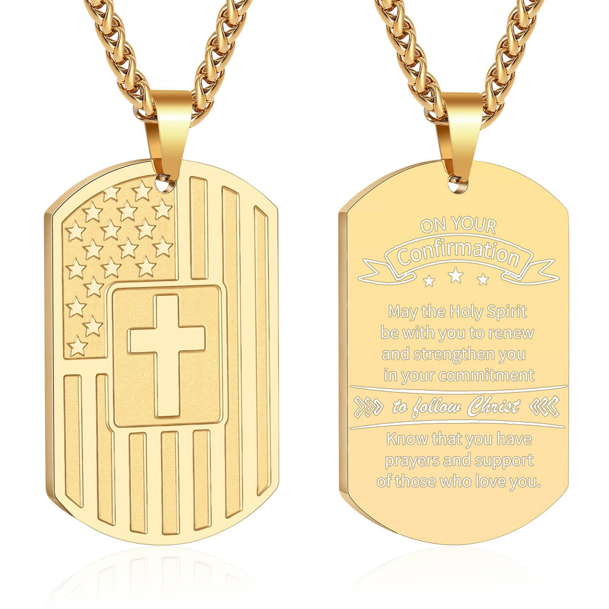 Collana con pendente a croce in acciaio inossidabile lucidato e acciaio al titanio con forma geometrica per uso quotidiano
