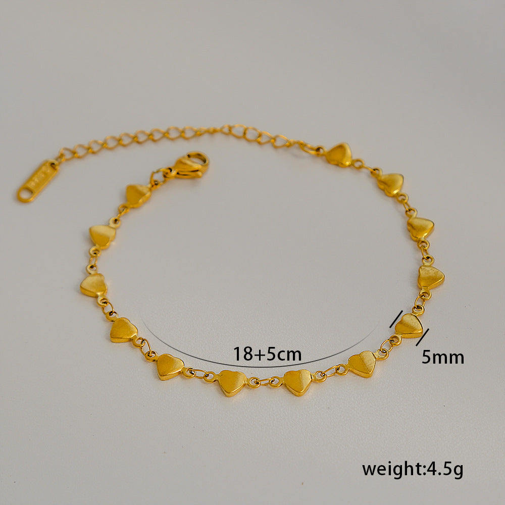 Bracciale da donna minimalista a rombi in acciaio al titanio con placcatura in oro 18 carati, accessorio di moda versatile