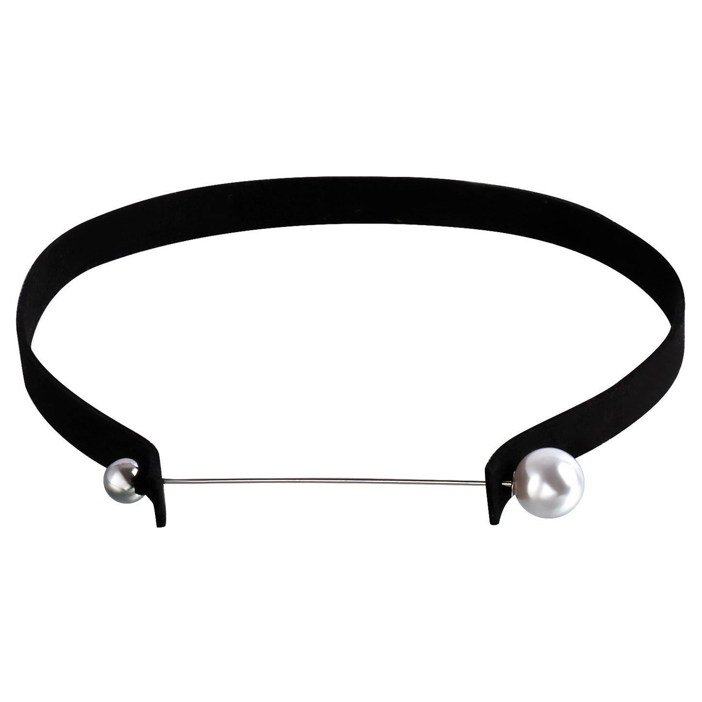 Minimalist Geometric Shaped Electroplated Metal Clavicle Necklace with Imitation Pearl Accent