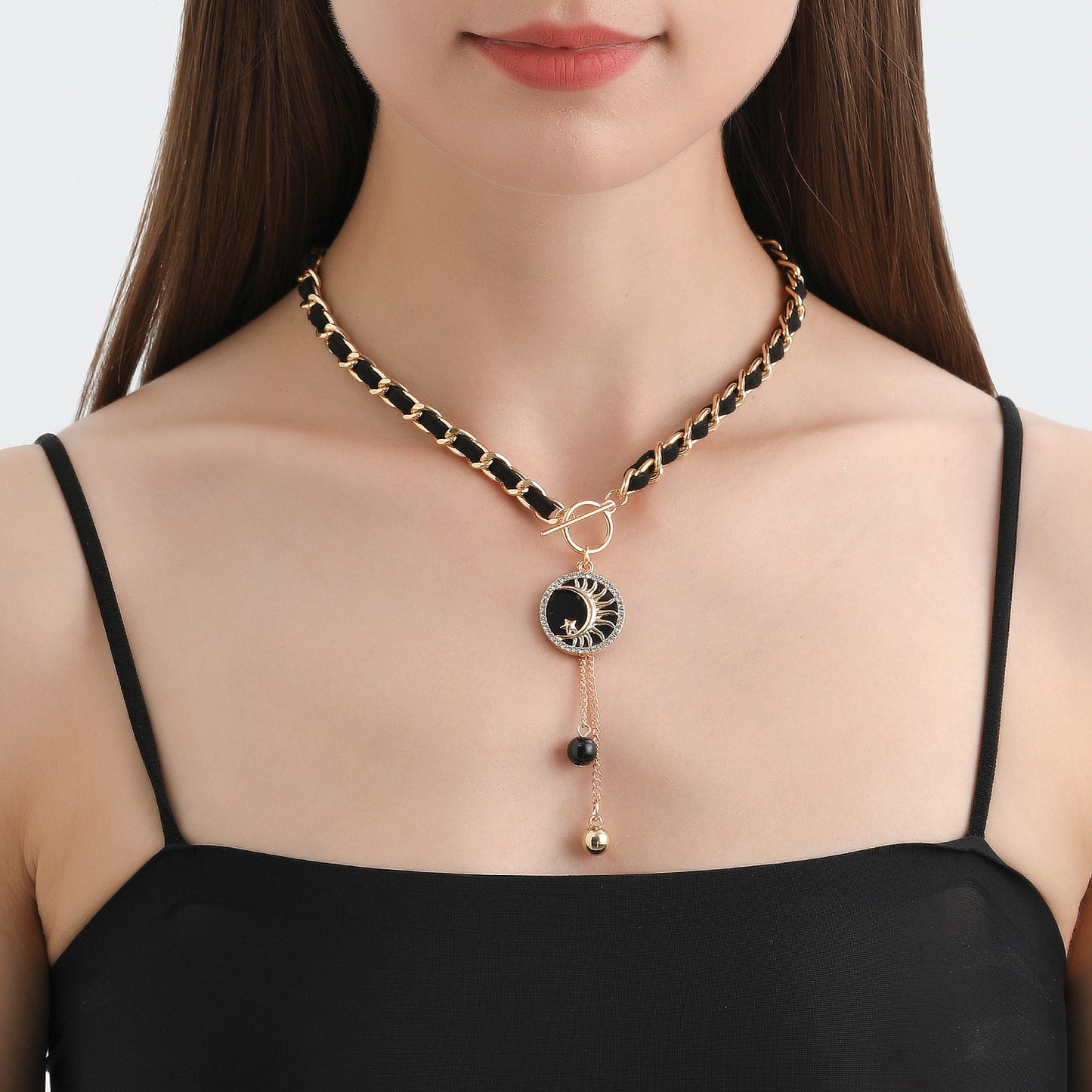 Minimalist Heart Alloy Plated Pendant Necklace with Tassel for Women