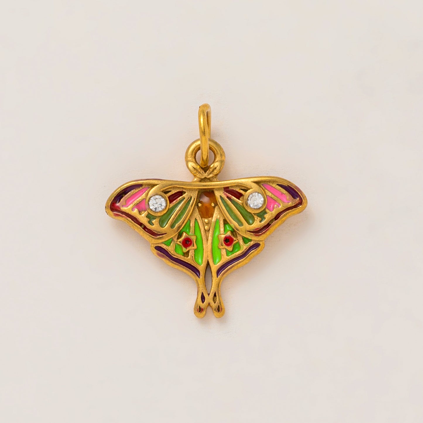 Vintage 18K Gold Plated Stainless Steel Elephant Pendant Charm Bar