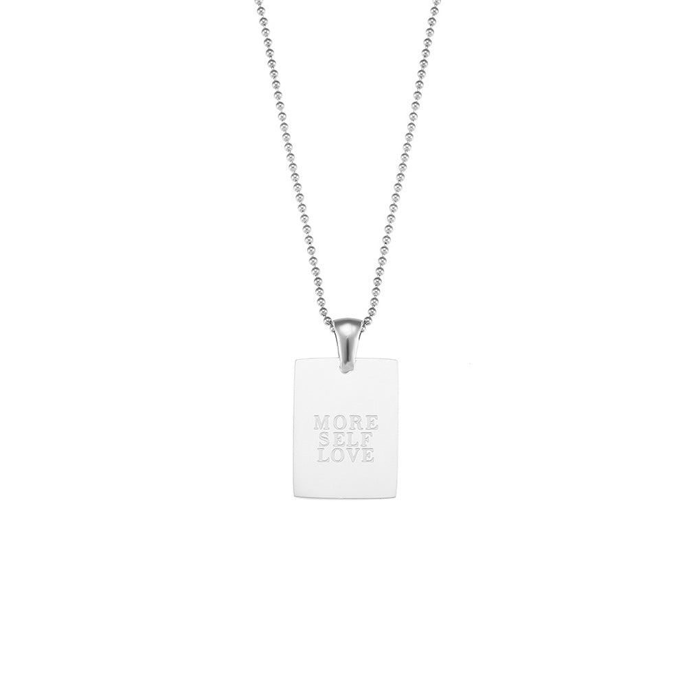 Collana con Pendente Quadrato Minimalista in Acciaio Inossidabile Placcato Oro 18K