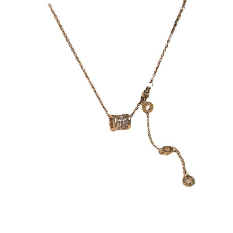 Minimalist Roman Numeral Waist-Shaped Titanium Steel Necklace with Plated Finish for Women