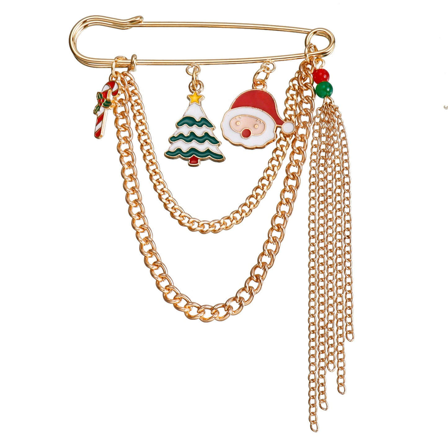 Fashionable Geometric Christmas Brooch for Women Alloy Pin with Reindeer Snowman and Bell Design Electroplated Decoration Gift