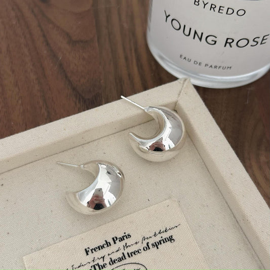 Pendientes de tuerca geométricos cortados en esquina de plata de ley 925, estilo coreano minimalista, para mujer