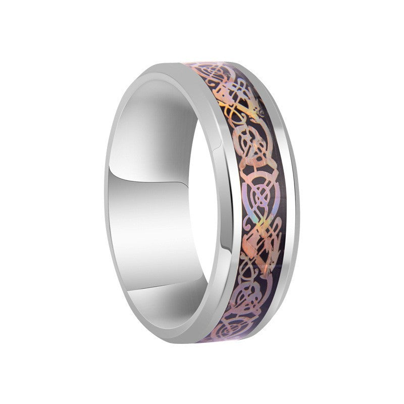 Vintage Geometric Titanium Steel Plated Ring Unisex Stainless Steel Jewelry