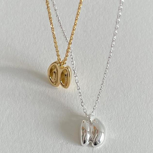 Collar con colgante de llave geométrico minimalista de plata de ley 925 con acabado pulido liso