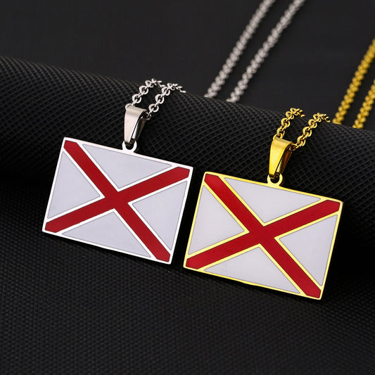 Minimalist Geometric Pendant Necklace in Stainless Steel with Enamel Finish for Unisex Fashion and Casual Wear