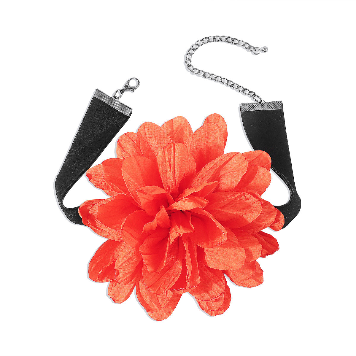 Collar de terciopelo floral de rosas, dulce y atrevido, para mujer con detalles geométricos