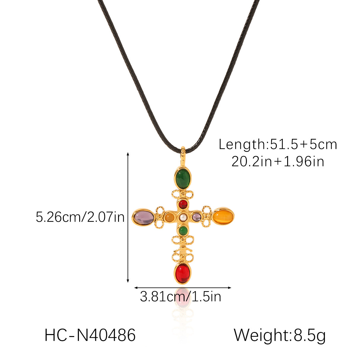 Collana con Pendente Minimalista a Croce e Cuore in Acciaio Inox con Texture Martellata, Intarsio di Strass e Catena Ritorta da Donna