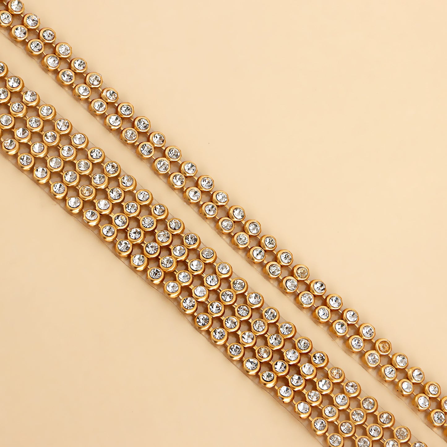 Adjustable Glass Rhinestone Anklet for Women with Double-Layer Full-Drill Body Chain Design