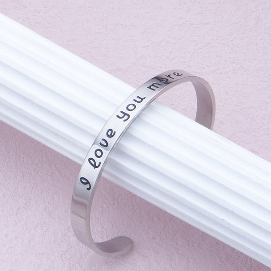 Adjustable C-Shaped Stainless Steel Letter Bracelet for Women with Plated Finish, Minimalist Geometric Design