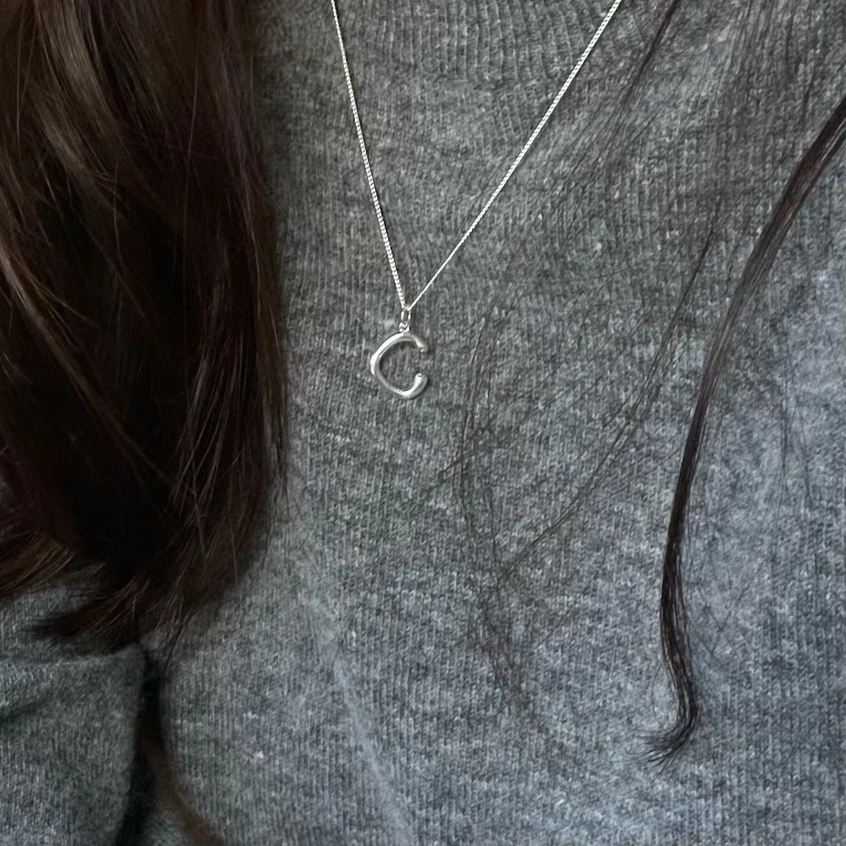 Minimalist Sweet 925 Sterling Silver Oval Geometric Ball Chain Necklace Irregular Design