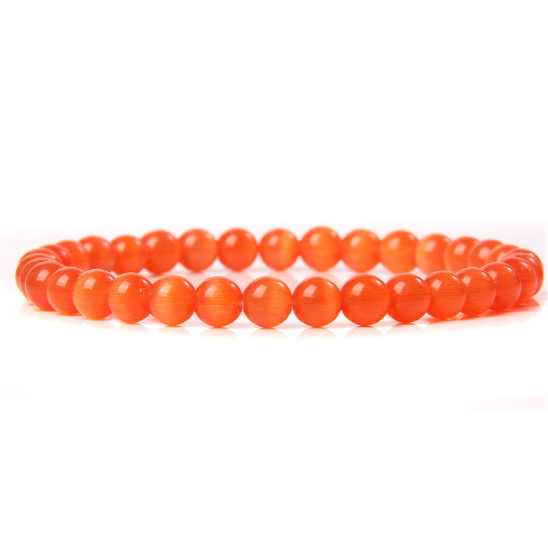 Sweet Natural Gemstone Round Beaded Stretch Bracelet Unisex