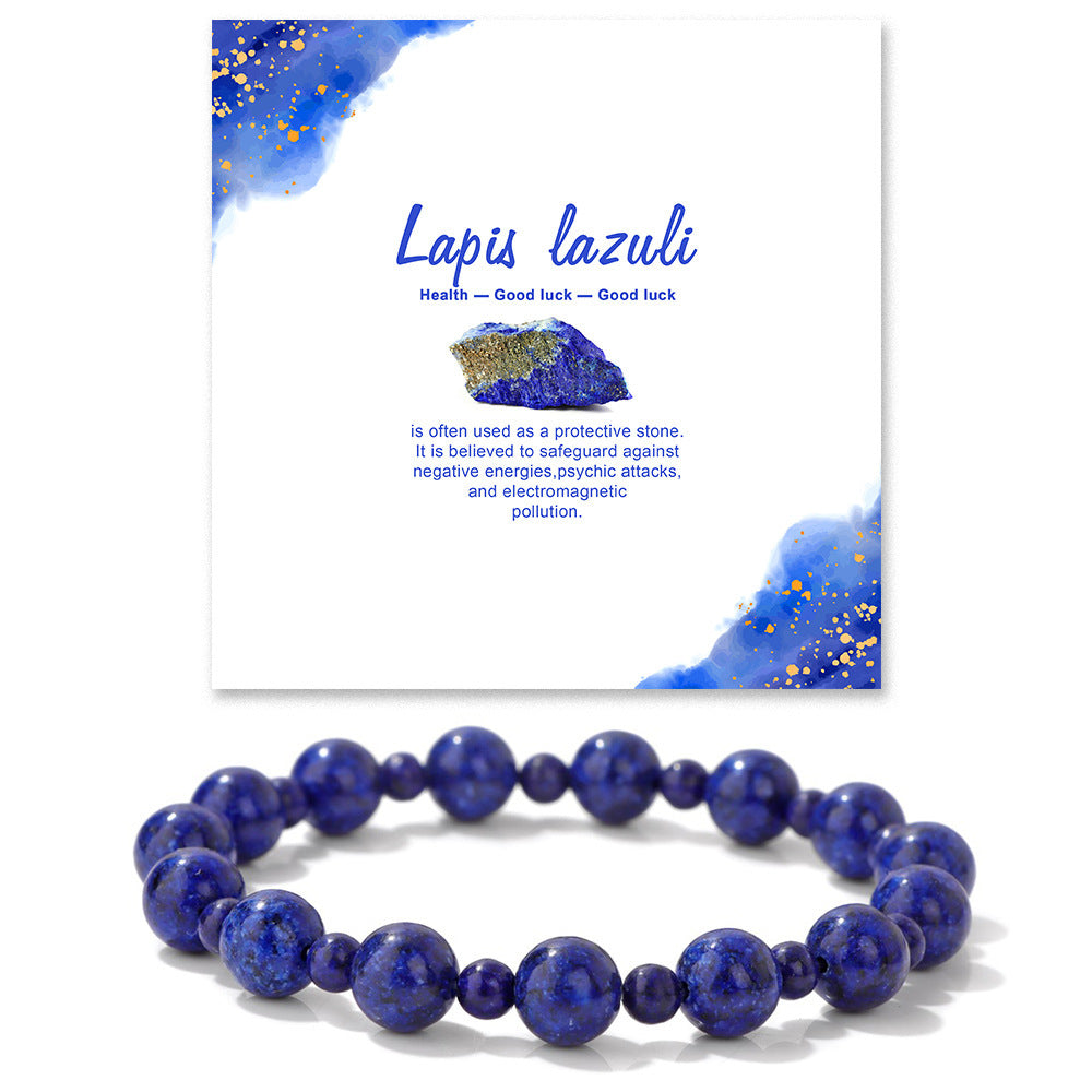 Minimalist Sweet Natural Crystal Beaded Bracelet Unisex 8mm Elastic Stretch Bangle with Star and Geometric Charms