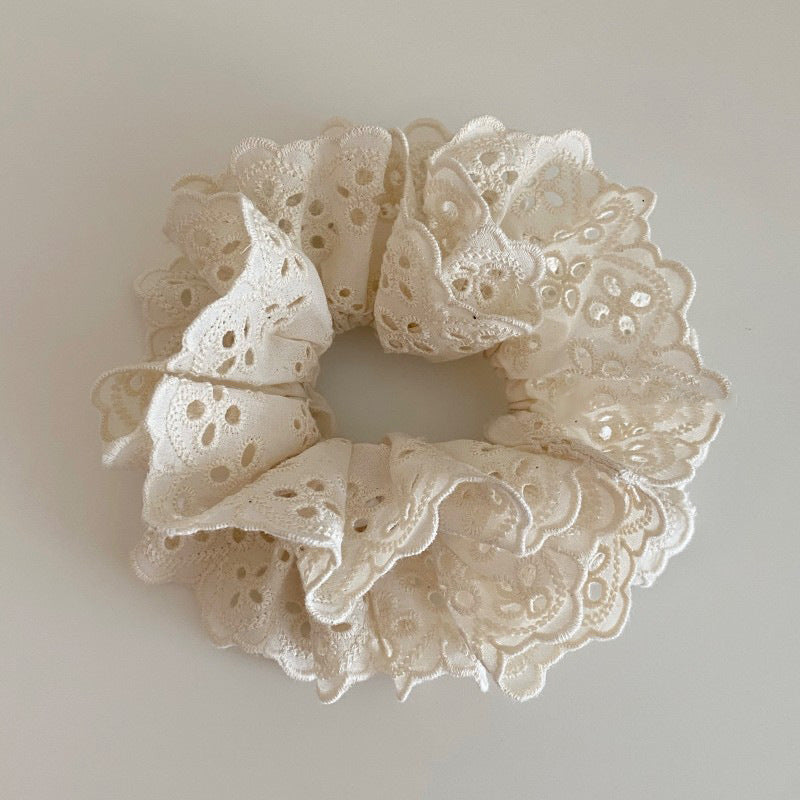 Coletero con encaje floral de doble capa y diseño calado para mujer, con alta elasticidad y detalles hechos a mano