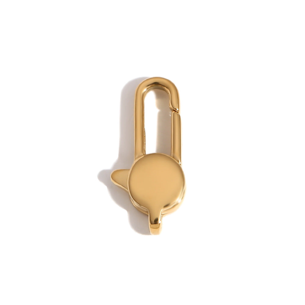 Ciondolo da Donna a Bottone Geometrico Minimalista in Acciaio Inossidabile con Placcatura in Oro 18K