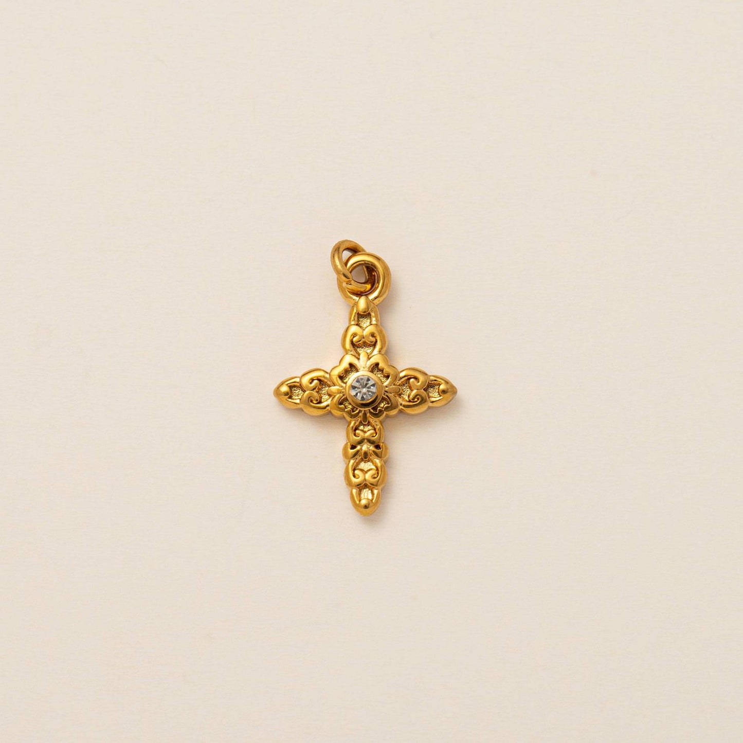Vintage 18K Gold Plated Stainless Steel Boot Horseshoe Charm Bar