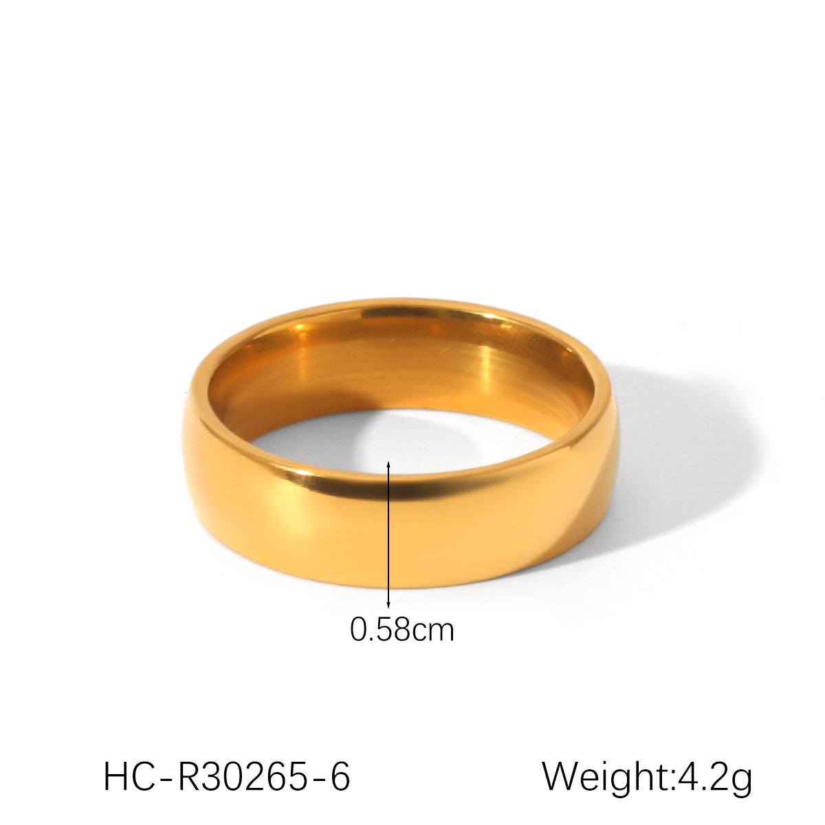 Anello da donna minimalista in acciaio inossidabile placcato oro 18 carati con intarsio di strass