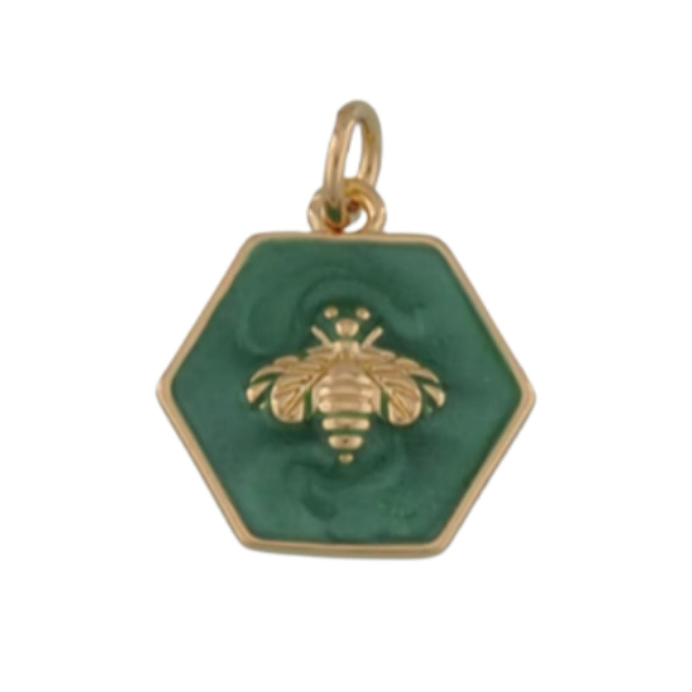 Vintage Cartoon Animal Brass 18K Gold Plated Drip Oil Pendant Charm Bar