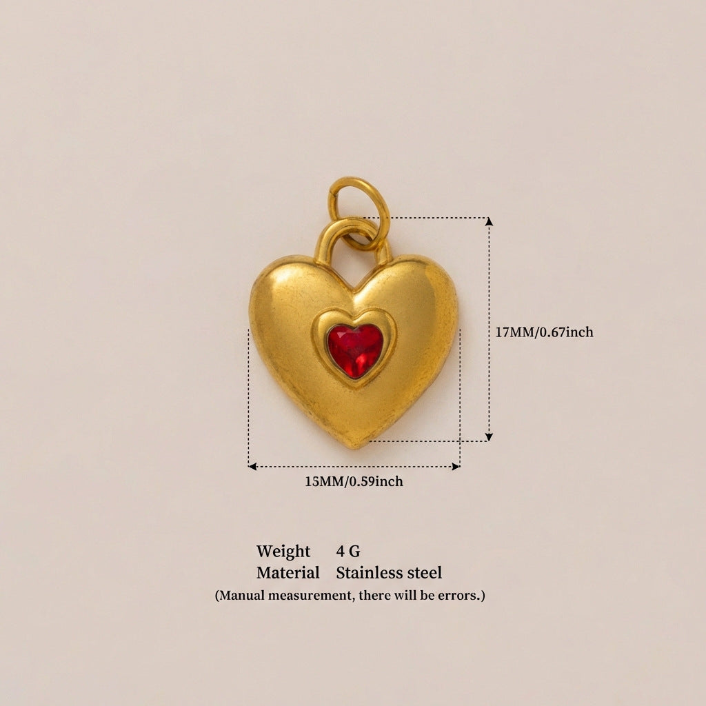 Vintage Luxury Heart Geometric Stainless Steel Plated Drip Oil Charm Bar