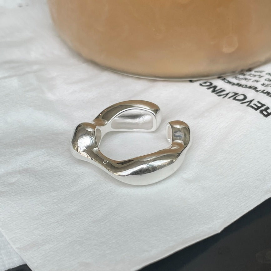 Fashionable Irregular Open 925 Sterling Silver Ring for Women