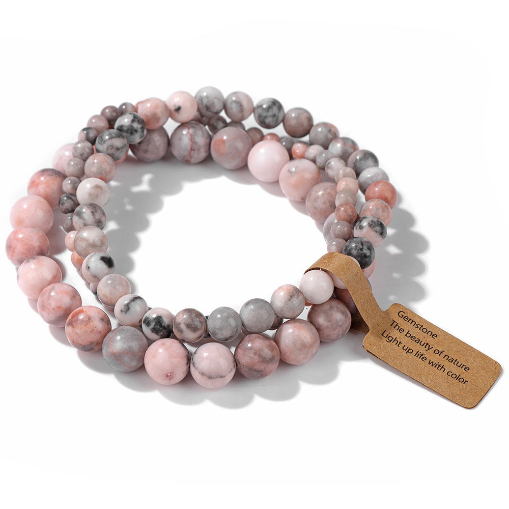 Vintage Minimalist Geometric Stone Beaded Stretch Bracelet Set Unisex Jewelry
