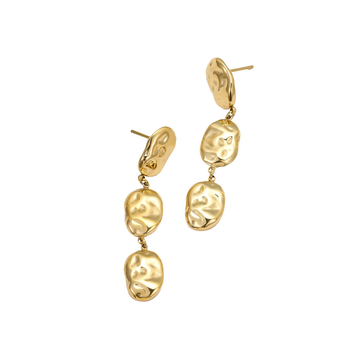 Pendientes de Acero Inoxidable Geométricos con Acabado Galvanizado para Mujer, Pendientes Llamativos de Moda para la Oficina