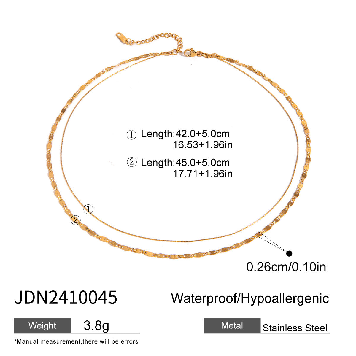 Collana con Pendente Geometrico Minimalista in Acciaio al Titanio con Finitura Placcata da Donna, Catena a Strati Regolabile in Acciaio Inossidabile