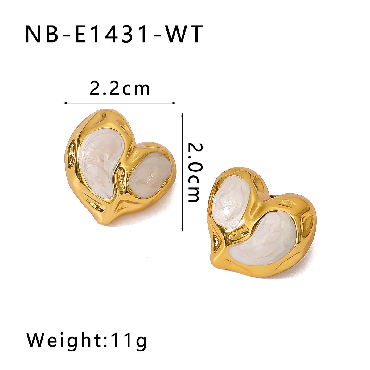 Minimalist Heart-Shaped Stainless Steel Earrings with 18K Vacuum Plating for Women