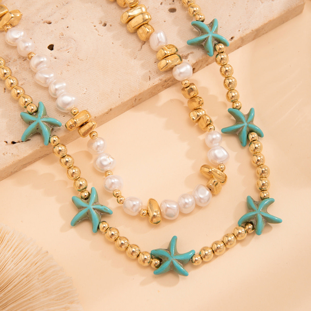 Collana in Acrilico a Forma di Stella Marina con Nappa per Donna, Stile Vacanziero