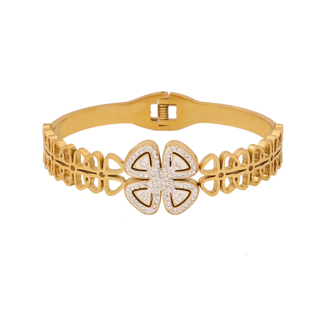 Bracciale Albero della Vita Floreale in Acciaio Inossidabile con Finitura Galvanizzata per Donna