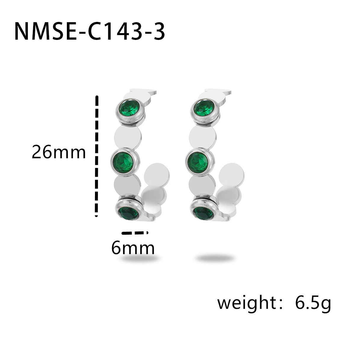 Pendientes de Acero Inoxidable Geométricos de Moda para Mujer con Chapado en Oro de 18K e Incrustaciones de Zirconia