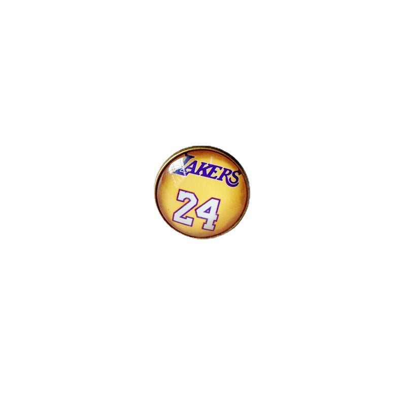 Pin de solapa metálico de equipos de baloncesto retro de la NBA - Insignia con gema vintage - Broche de Kobe Curry - Regalo para fans - Unisex