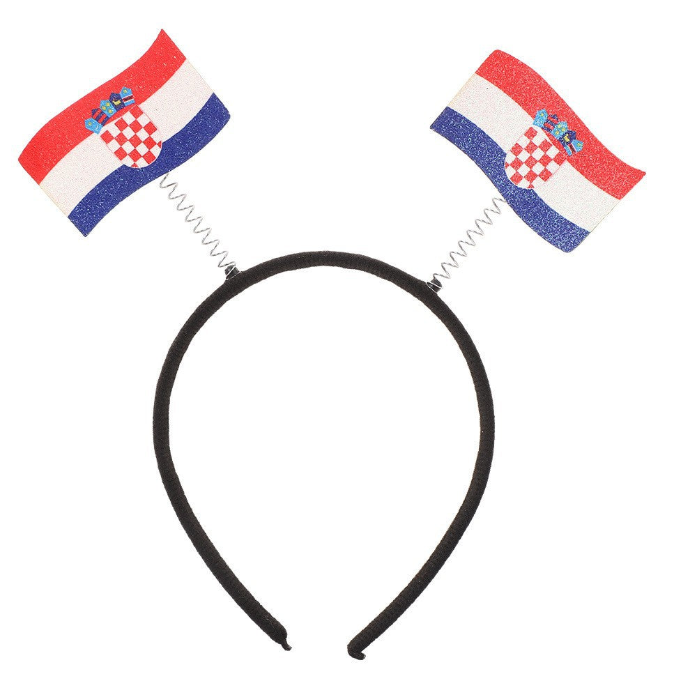 Fascia per capelli con bandiera nazionale in plastica dal design moderno e minimalista, per tifosi, feste e decorazioni, unisex
