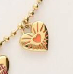Minimalist Geometric Heart Stainless Steel PVD 18K Gold Plated DIY Charm Bar Necklace