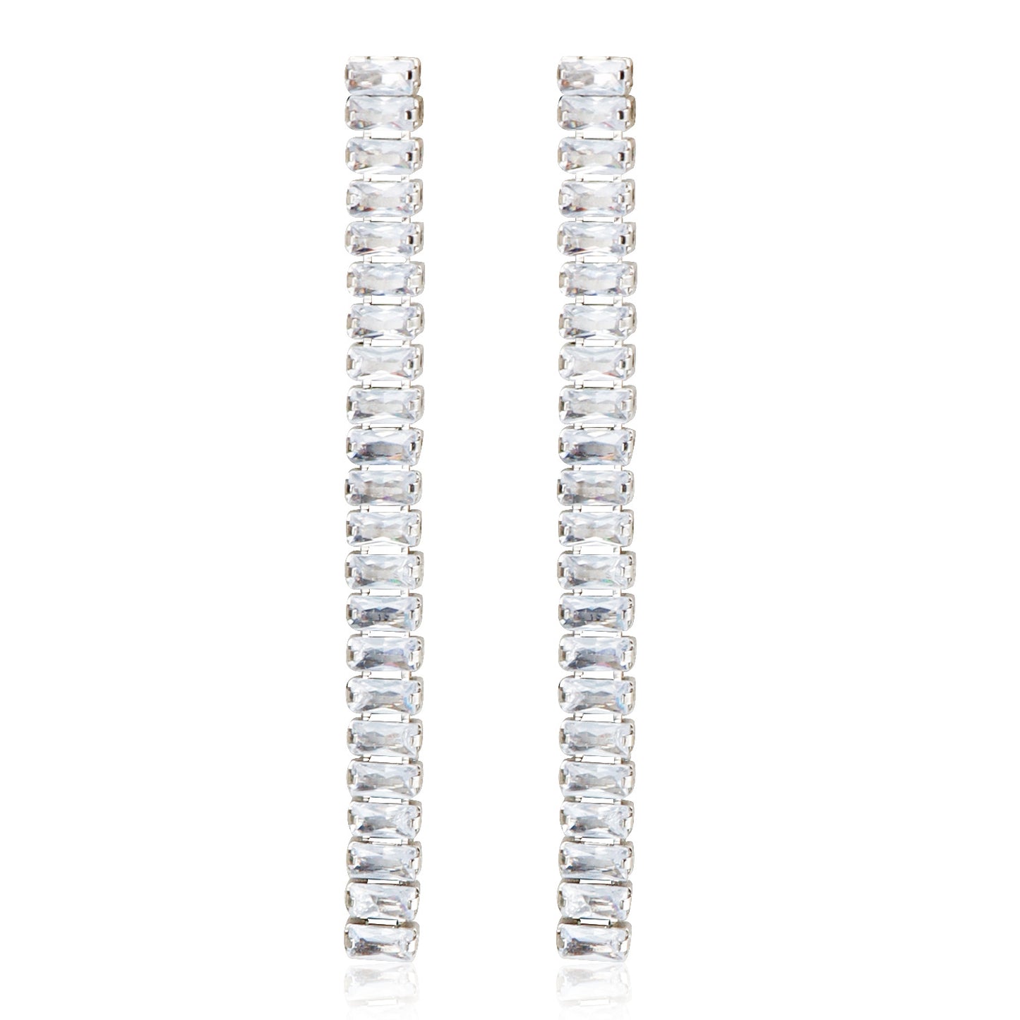 Conjunto de collar, pulsera y pendientes de circonita cristalina ajustables de estilo geométrico para mujer