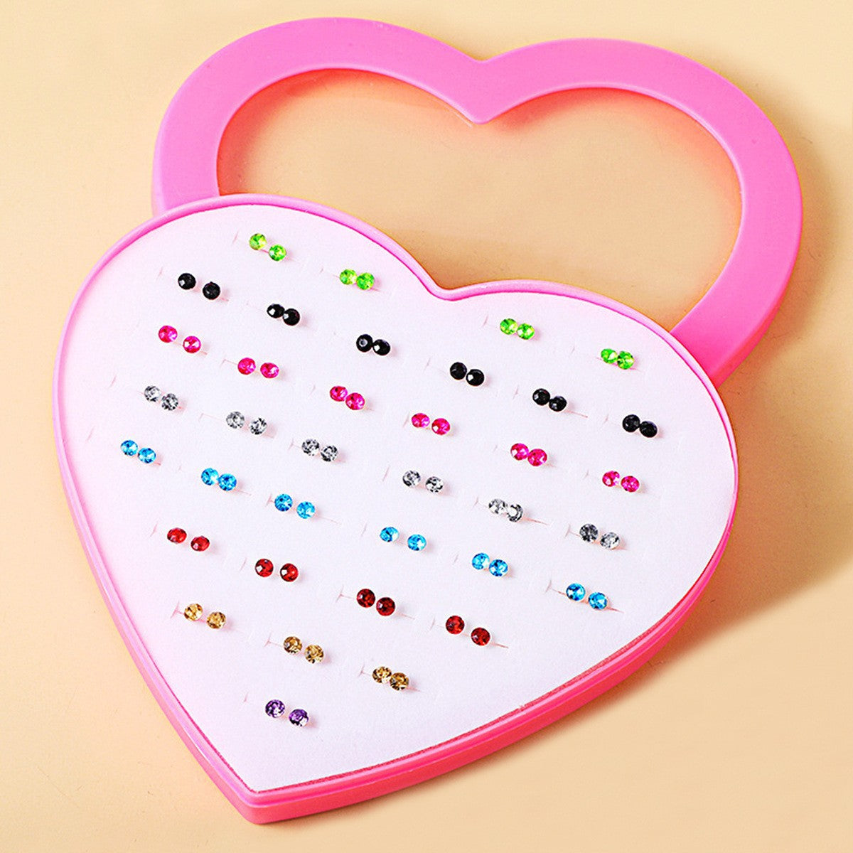 Sweet Cartoon Fruit and Geometric Heart Resin Stud Earrings Set with Stainless Steel Posts for Women