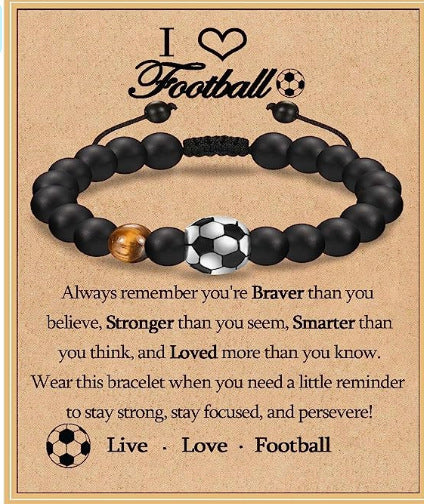 Sporty Matte Geometric Tiger Eye Agate Beaded Bracelet for Men Women