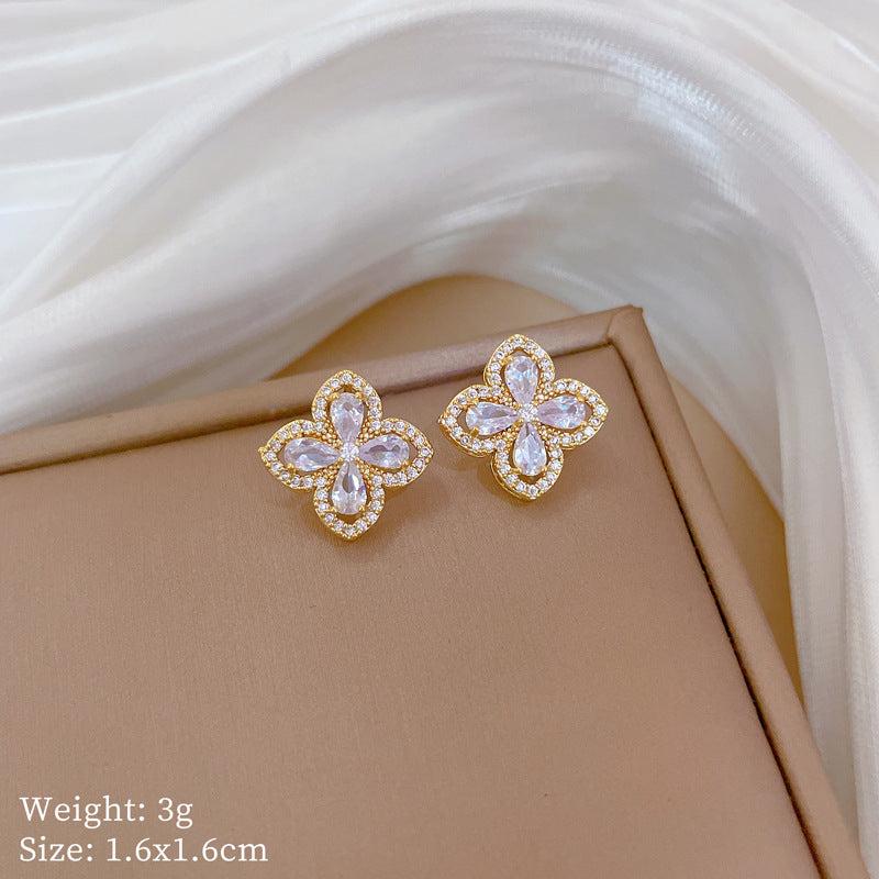 Geometric Stud Earrings for Women with Plated Copper Design, Elegant Long Tassel Drop Earrings, Sweet Style Jewelry