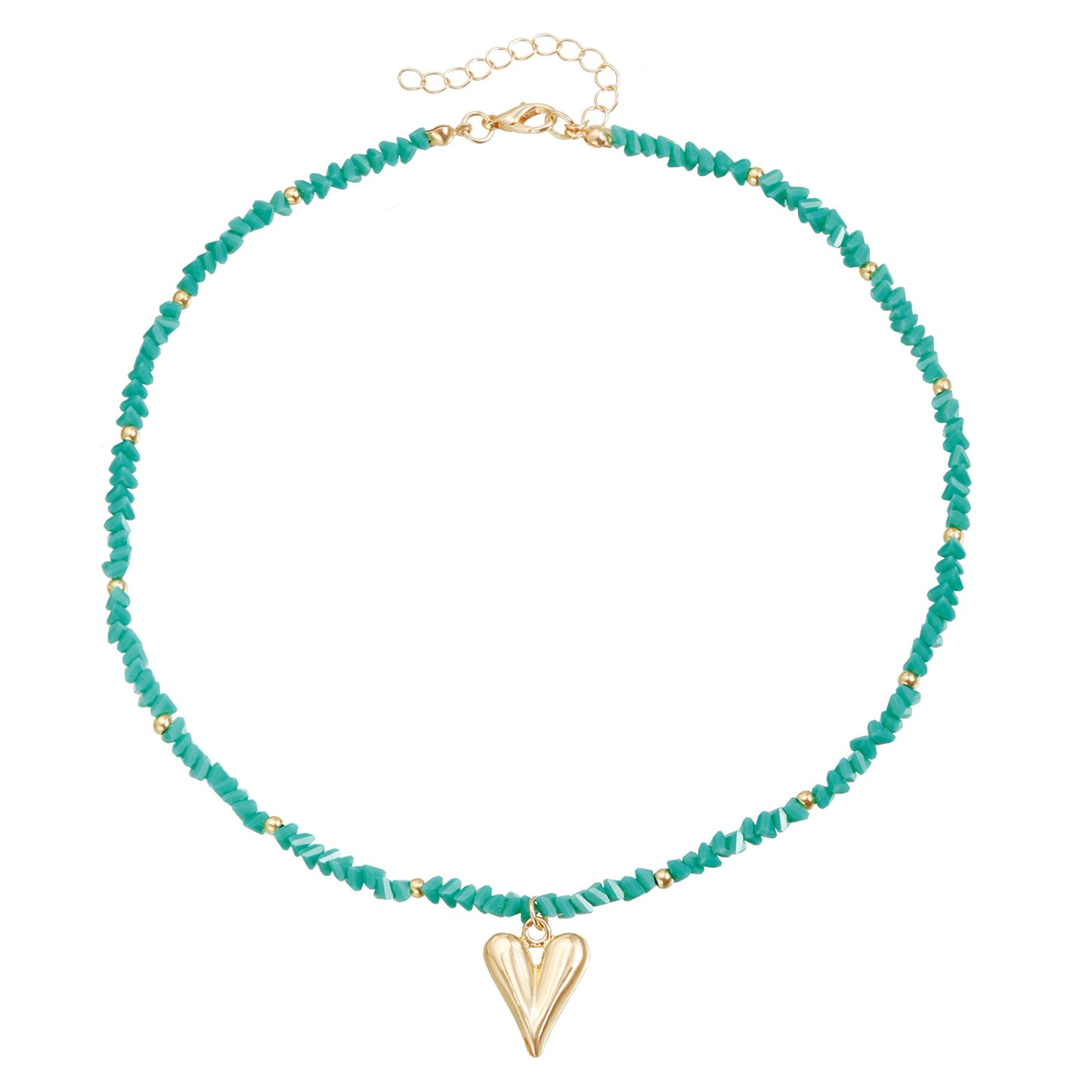 Collar de Aleación con Forma de Corazón Romántico con Acentos de Cristal y Perlas, Delicada Cadena para Mujer